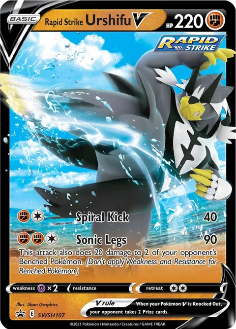 Rapid Strike Urshifu V #SWSH107 Holofoil Pokémon card from Sword & Shield Promo Cards