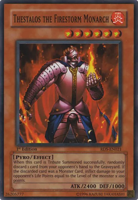 Thestalos the Firestorm Monarch RDS-EN021 Unlimited Yu-Gi-Oh card from Rise of Destiny