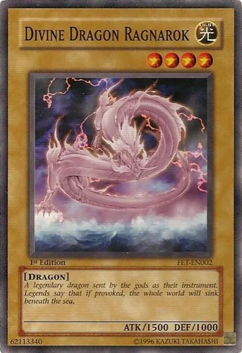 Divine Dragon Ragnarok FET-EN002 1st Edition Yu-Gi-Oh card from Flaming Eternity