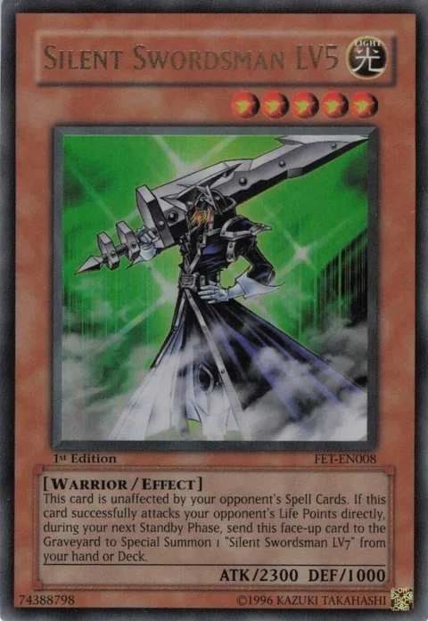 Silent Swordsman LV5 FET-EN008 Unlimited Yu-Gi-Oh card from Flaming Eternity