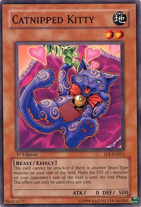 Catnipped Kitty FET-EN013 1st Edition Yu-Gi-Oh card from Flaming Eternity