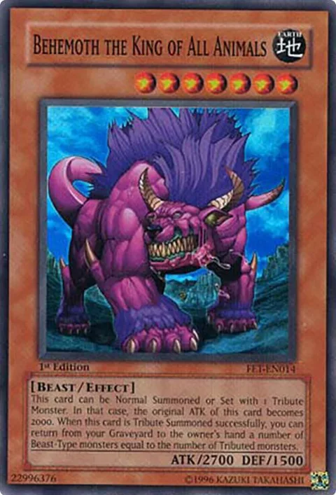 Behemoth the King of All Animals FET-EN014 Unlimited Yu-Gi-Oh card from Flaming Eternity
