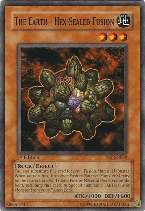 The Earth - Hex-Sealed Fusion FET-EN029 1st Edition Yu-Gi-Oh card from Flaming Eternity