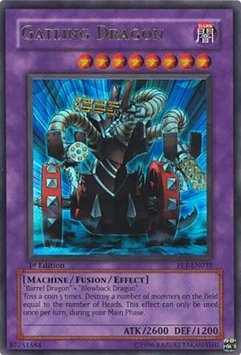 Gatling Dragon FET-EN035 1st Edition Yu-Gi-Oh card from Flaming Eternity