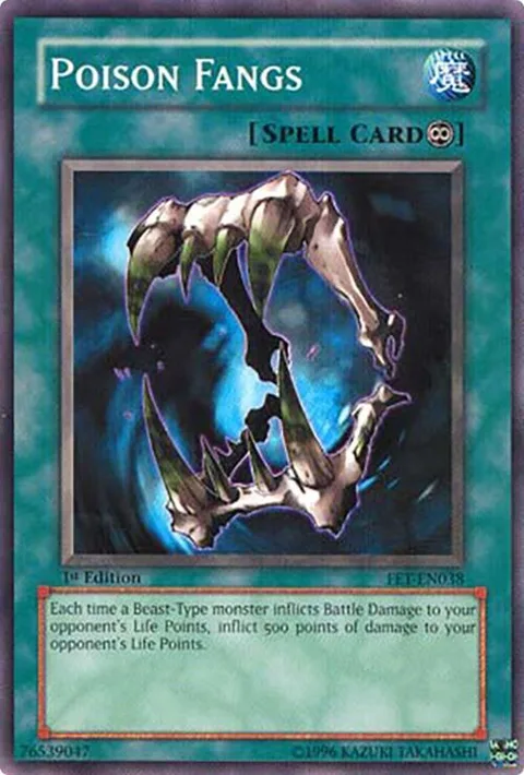 Poison Fangs FET-EN038 1st Edition Yu-Gi-Oh card from Flaming Eternity