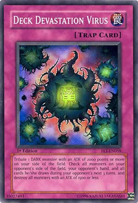 Deck Devastation Virus FET-EN058 1st Edition Yu-Gi-Oh card from Flaming Eternity
