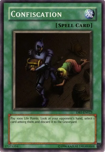 Confiscation DB1-EN023 Yu-Gi-Oh card from Dark Beginning 1