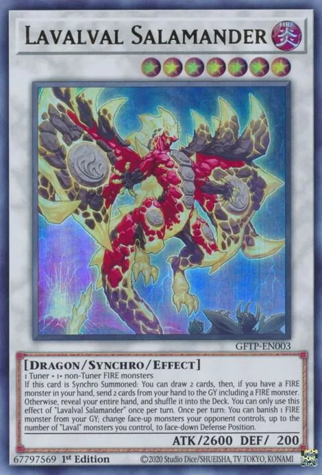 Lavalval Salamander GFTP-EN003 Yu-Gi-Oh card from Ghosts From the Past