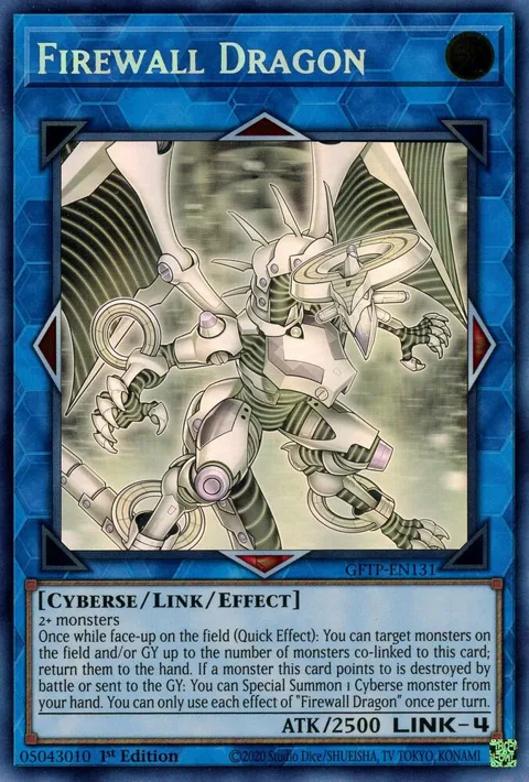 Firewall Dragon Ghost Rare GFTP-EN131 Yu-Gi-Oh card from Ghosts From the Past