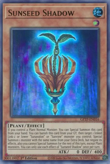 Sunseed Shadow GFTP-EN016 Yu-Gi-Oh card from Ghosts From the Past