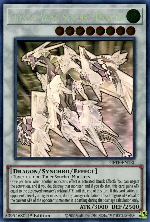 Crystal Wing Synchro Dragon Ghost Rare GFTP-EN130 Yu-Gi-Oh card from Ghosts From the Past