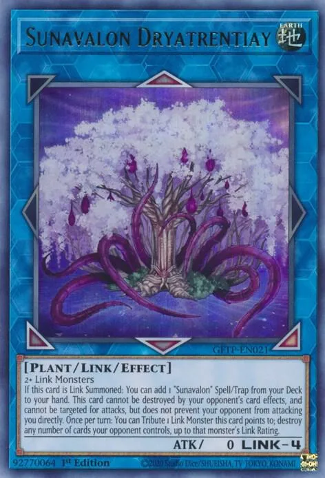 Sunavalon Dryatrentiay GFTP-EN021 Yu-Gi-Oh card from Ghosts From the Past
