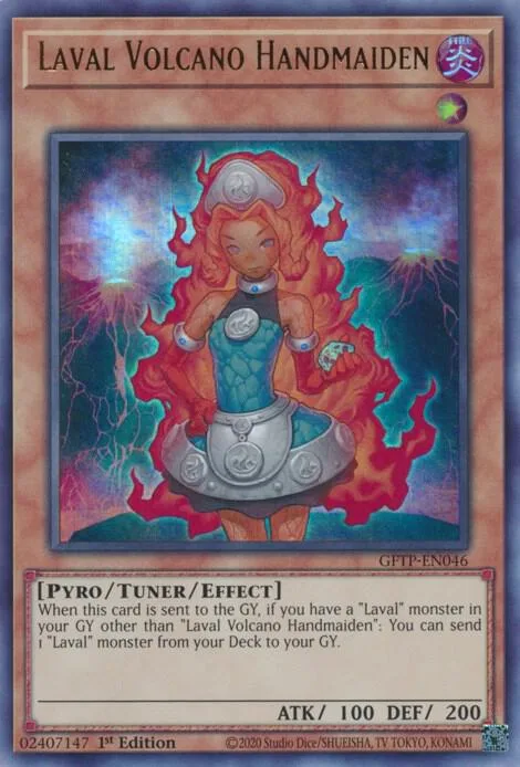 Laval Volcano Handmaiden GFTP-EN046 Yu-Gi-Oh card from Ghosts From the Past