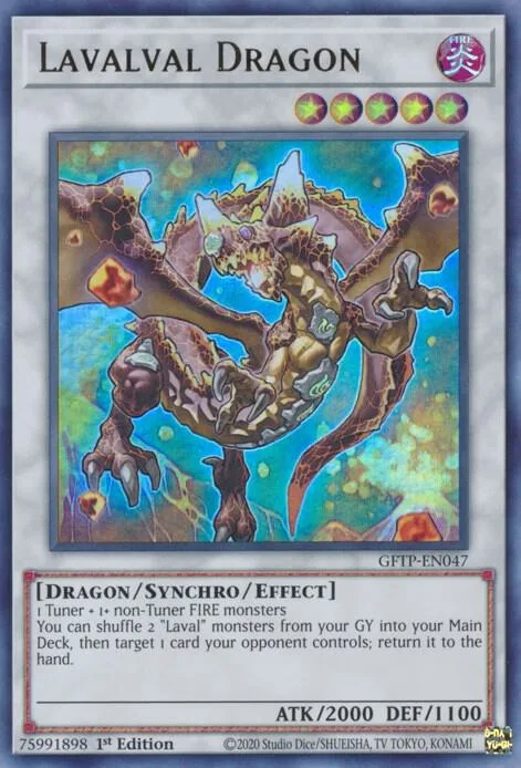 Lavalval Dragon GFTP-EN047 Yu-Gi-Oh card from Ghosts From the Past