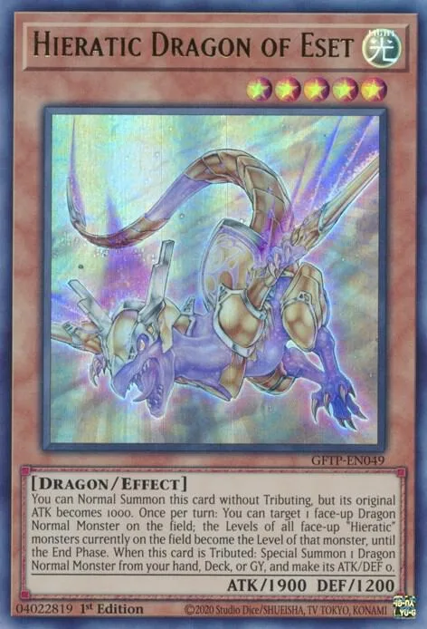 Hieratic Dragon of Eset GFTP-EN049 Yu-Gi-Oh card from Ghosts From the Past