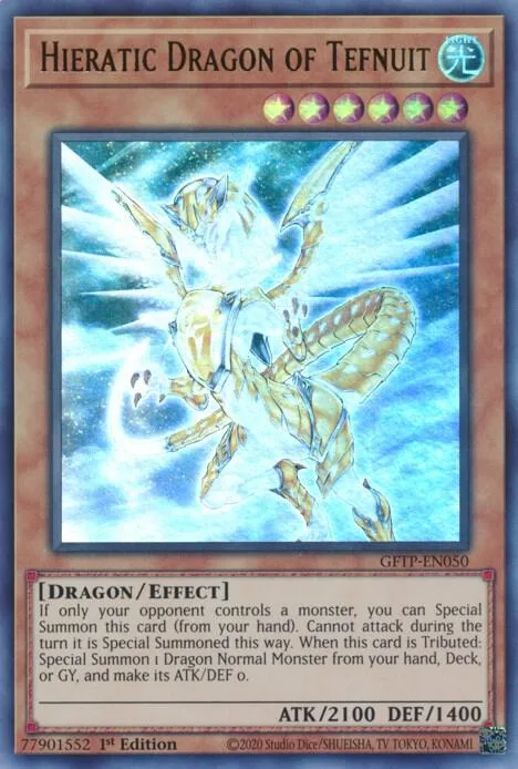 Hieratic Dragon of Tefnuit GFTP-EN050 Yu-Gi-Oh card from Ghosts From the Past
