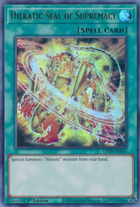 Hieratic Seal of Supremacy GFTP-EN055 Yu-Gi-Oh card from Ghosts From the Past