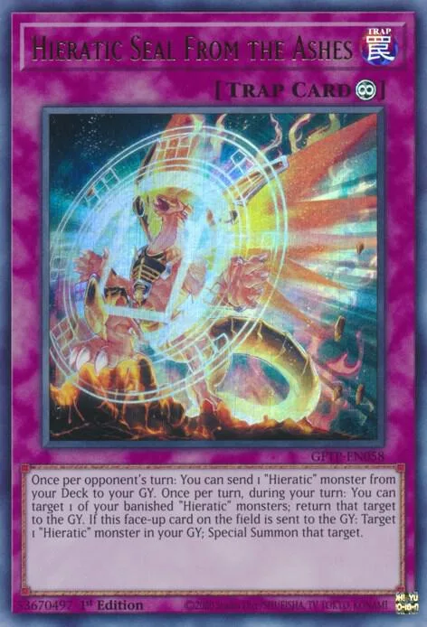 Hieratic Seal From the Ashes GFTP-EN058 Yu-Gi-Oh card from Ghosts From the Past