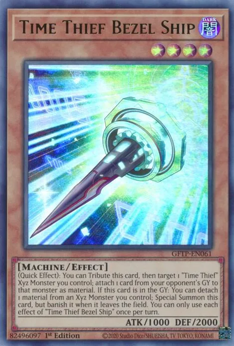 Time Thief Bezel Ship GFTP-EN061 Yu-Gi-Oh card from Ghosts From the Past
