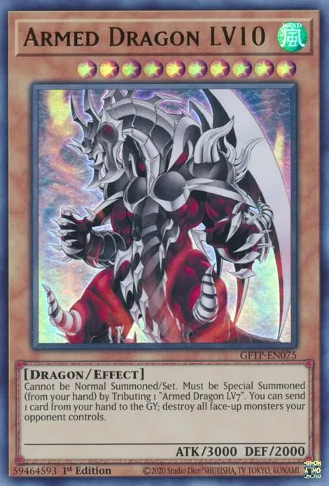 Armed Dragon LV10 GFTP-EN075 Yu-Gi-Oh card from Ghosts From the Past