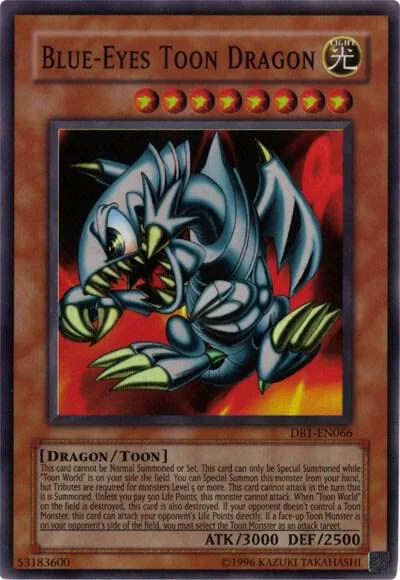 Blue-Eyes Toon Dragon DB1-EN066 Yu-Gi-Oh card from Dark Beginning 1