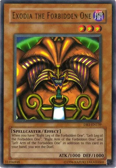 Exodia the Forbidden One DB1-EN139 Yu-Gi-Oh card from Dark Beginning 1