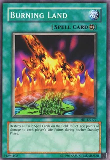 Burning Land DB1-EN177 Yu-Gi-Oh card from Dark Beginning 1