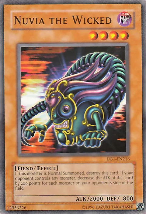 Nuvia the Wicked DB1-EN216 Yu-Gi-Oh card from Dark Beginning 1