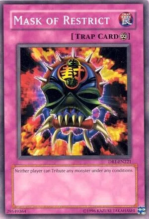 Mask of Restrict DB1-EN221 Yu-Gi-Oh card from Dark Beginning 1