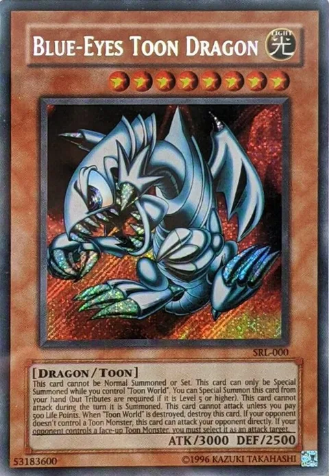 Blue-Eyes Toon Dragon SRL-000 Yu-Gi-Oh card from Spell Ruler