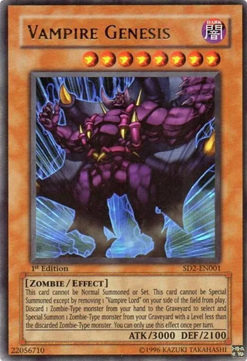 Vampire Genesis SD2-EN001 Yu-Gi-Oh card from Structure Deck: Zombie Madness