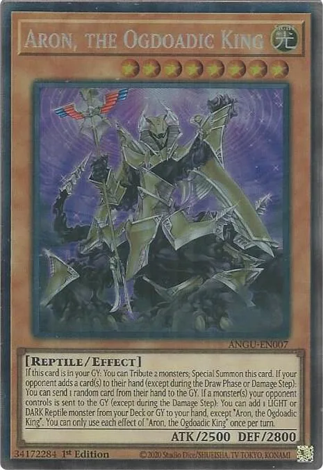 Aron, the Ogdoadic King Collector's Rare ANGU-EN007 Yu-Gi-Oh card from Ancient Guardians