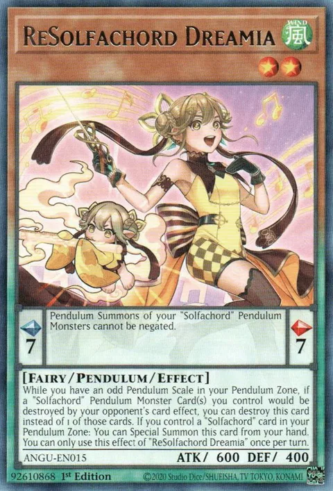 ReSolfachord Dreamia ANGU-EN015 Yu-Gi-Oh card from Ancient Guardians