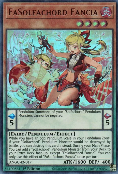 FaSolfachord Fancia ANGU-EN017 Yu-Gi-Oh card from Ancient Guardians