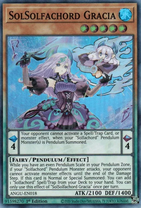 SolSolfachord Gracia ANGU-EN018 Yu-Gi-Oh card from Ancient Guardians