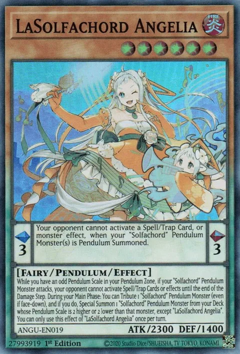 LaSolfachord Angelia ANGU-EN019 Yu-Gi-Oh card from Ancient Guardians