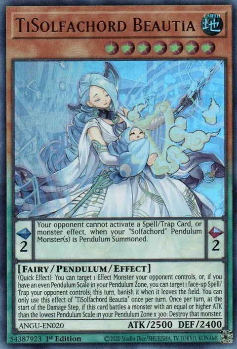 TiSolfachord Beautia ANGU-EN020 Yu-Gi-Oh card from Ancient Guardians