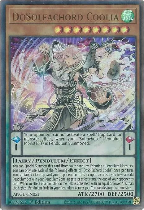 DoSolfachord Coolia ANGU-EN021 Yu-Gi-Oh card from Ancient Guardians