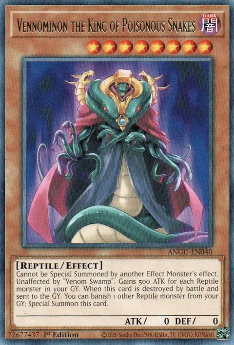 Vennominon the King of Poisonous Snakes ANGU-EN040 Yu-Gi-Oh card from Ancient Guardians