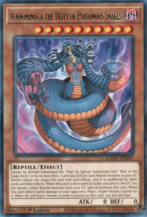Vennominaga the Deity of Poisonous Snakes ANGU-EN041 Yu-Gi-Oh card from Ancient Guardians