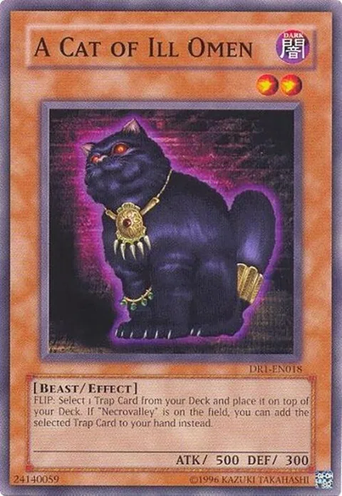 A Cat of Ill Omen DR1-EN018 Yu-Gi-Oh card from Dark Revelation Volume 1