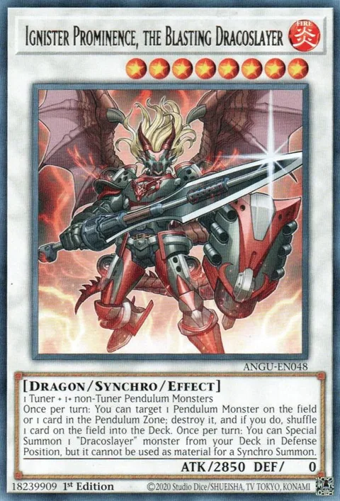 Ignister Prominence, the Blasting Dracoslayer ANGU-EN048 Yu-Gi-Oh card from Ancient Guardians