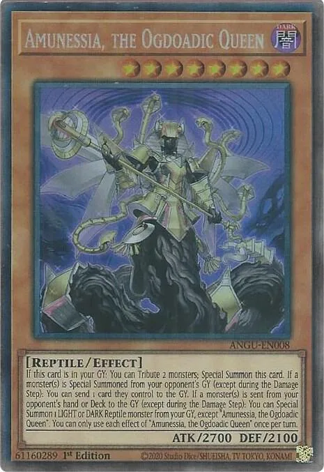 Amunessia, the Ogdoadic Queen Collector's Rare ANGU-EN008 Yu-Gi-Oh card from Ancient Guardians