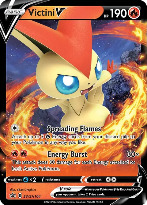 Victini V #SWSH104 Holofoil Pokémon card from Sword & Shield Promo Cards