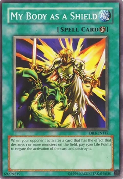 My Body as a Shield DR1-EN147 Yu-Gi-Oh card from Dark Revelation Volume 1