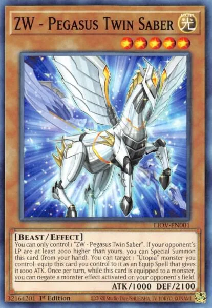 ZW - Pegasus Twin Saber LIOV-EN001 Yu-Gi-Oh card from Lightning Overdrive