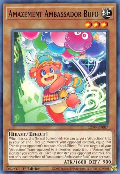 Amazement Ambassador Bufo LIOV-EN007 Yu-Gi-Oh card from Lightning Overdrive
