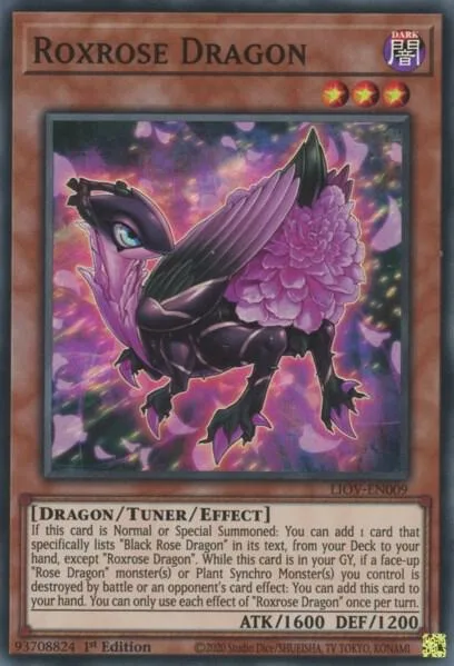 Roxrose Dragon LIOV-EN009 Yu-Gi-Oh card from Lightning Overdrive
