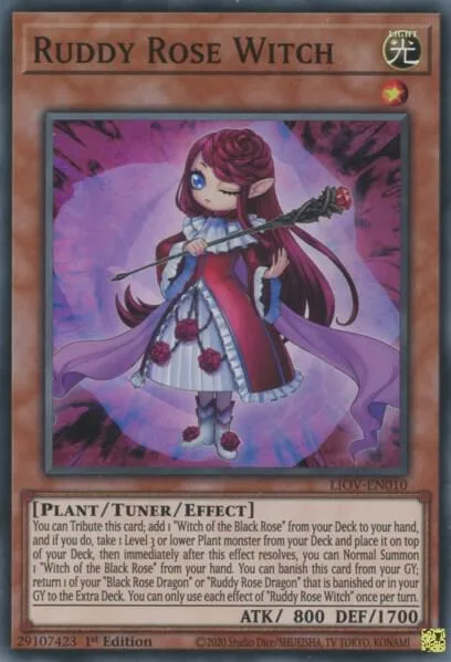 Ruddy Rose Witch LIOV-EN010 Yu-Gi-Oh card from Lightning Overdrive