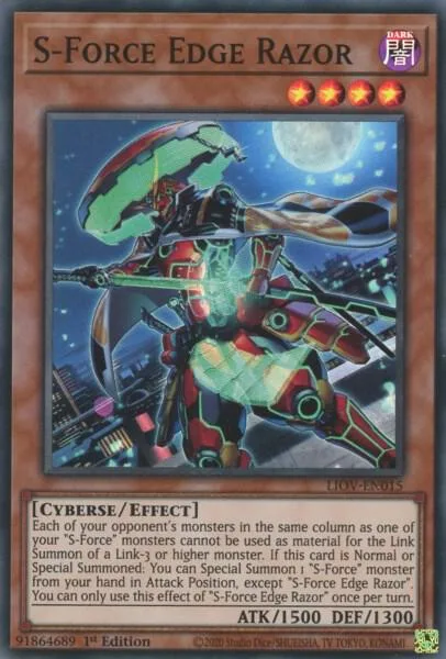 S-Force Edge Razor LIOV-EN015 Yu-Gi-Oh card from Lightning Overdrive